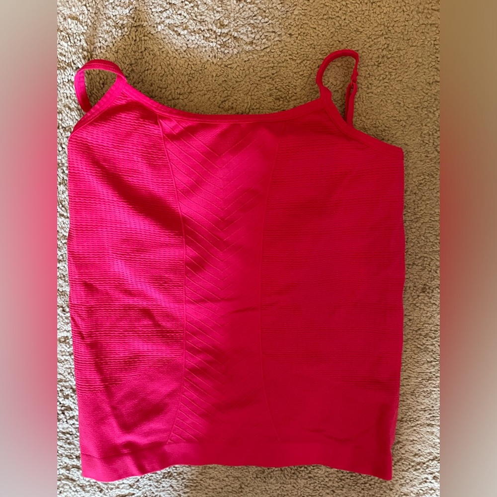 Bright pink workout top